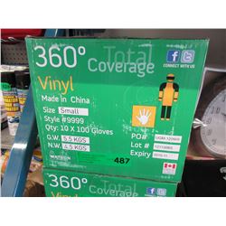 Case of disposable vinyl gloves - Small