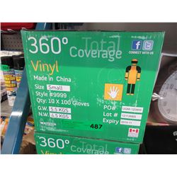 Case of disposable vinyl gloves - Small