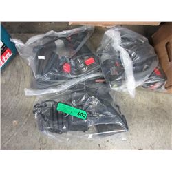 3 Cordless drills with charger bases