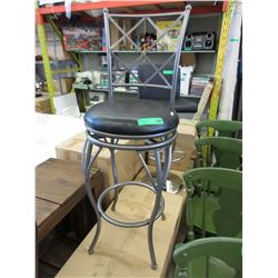 NEW - Swivel bar stool with metal legs & back