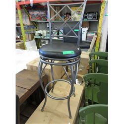 NEW - Swivel bar stool with metal legs & back