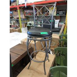 NEW - Swivel bar stool with metal legs & back