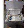 Image 1 : Used wood storage box & contents
