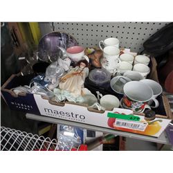 Box of cups, glasses and other kitchen ware
