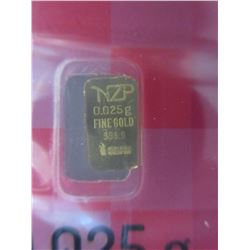 2 x .995 Fine Gold Investor bars -0.025 Grams each