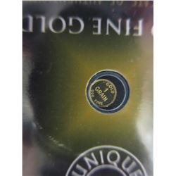 2 x .999 Fine Gold IVTON Mint rounds-1 grain each