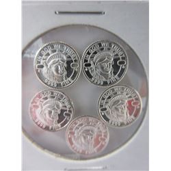 10 x .9999 Fine Silver Statue of Liberty rounds