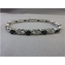 Genuine Blue Sapphire & Diamond bracelet