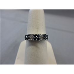 Blue Sapphire & Diamond cluster ring