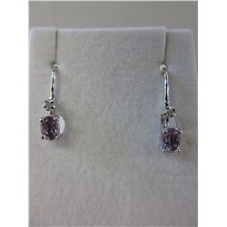 New Amethyst & Diamond Sterling Silver earrings