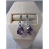 Image 1 : New - Fancy Yellow Diamond & Amethyst earrings