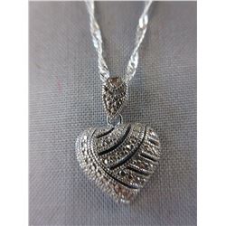 Custom made heart necklace set with a diamond