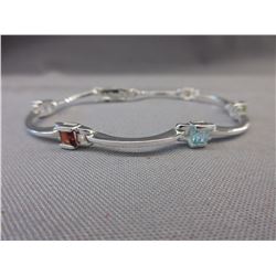 Multi-Gemstone tennis bracelet - Princess cut