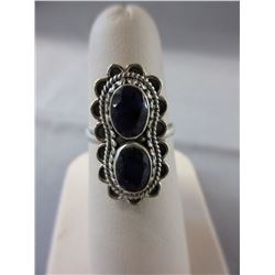 Custom ring set with 2 Oval Blue Sapphires