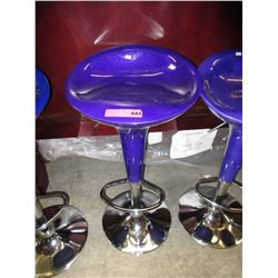 Purple hydraulic bar stool