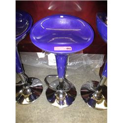 Purple hydraulic bar stool