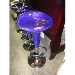 Purple hydraulic bar stool