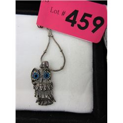 Vintage - Sterling Silver articulated owl necklace