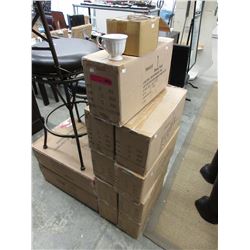 9 Cases of new ivory coloured teacups & saucers