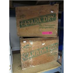 2 Wood Canada Dry pop crates