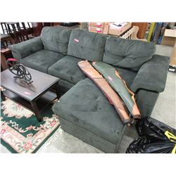 Micro fiber sectional/sofa bed - green
