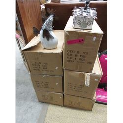 6 Cases of ceramic decorations & candle holders