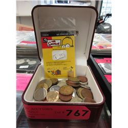 60 World coins & Simpson's 24KT plated sticker