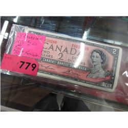 25 Canadian 1954 $2 bills - $50 face value