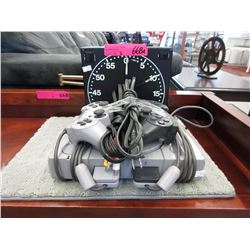 Postmaster Clock & Playstation w/ 2 controllers