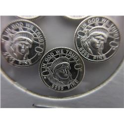 5 x Fine Silver "State of Liberty Head" rounds