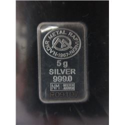 .999 Fine Silver - Nadir Mint 5 Gram Investor Bar