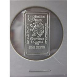 .999 Fine Silver Swiss Mint "Gryphon" bar - 5 gram