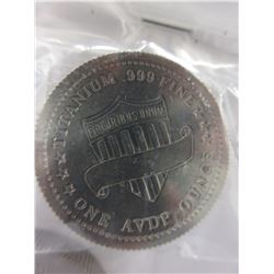 2 x .999 Fine Titanium Bullion Rounds - US Mint