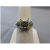 Image 1 : Blue, Yellow & White Diamond Cluster Ring