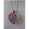 Image 1 : Red Ruby & Diamond Heart Necklace Set