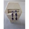 Image 1 : New  Amethyst & Diamond 1/2 Hoop Earrings