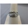 Image 1 : Sterling Silver & Diamond Filigree Leaf Ring
