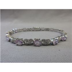 6+ CT Purple Amethyst & Diamond Bracelet