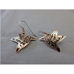New Native Carved Hummingbird Earrings