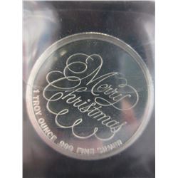 Silver Art Round. Merry Christmas/ Peace on Earth