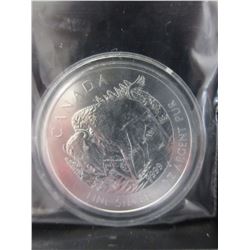2013 Canada $5.00 Silver coin.