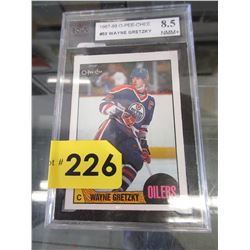 Graded Wayne Gretzky 87-88 O-Pee Chee hockey card