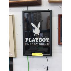 Electric Playboy Energy drink sign