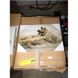 Case of 6" x 10" canvas wall art - seashell