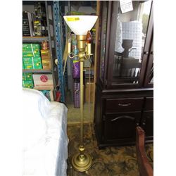 Vintage floor standing lamp with milk glass shade