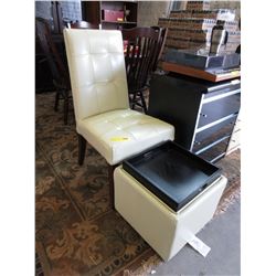Accent chair with storage foot stool