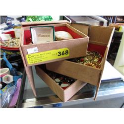 Box of used fashion jewelry & watches