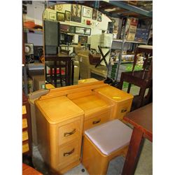 Vintage vanity table with stool
