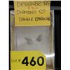 Image 1 : ,925 Silver - Diamond Heart dangle earrings