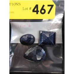 3 Blue Sapphires - 172.4 CTW